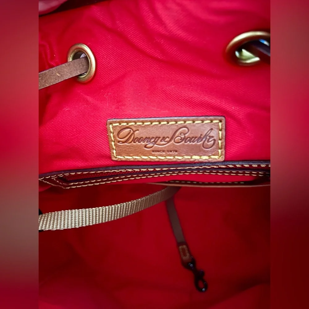 Dooney and Bourke Tasha Florentine Leather Drawstring Shoulder Bag Natural EUC - Picture 11 of 15